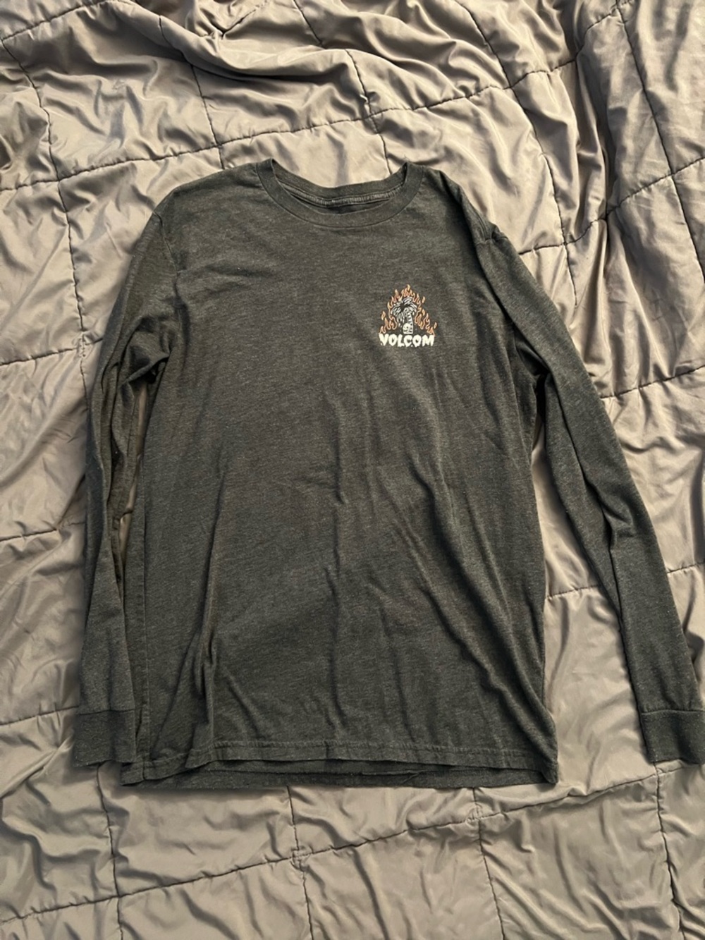 Volcom Gray Long Sleeve Graphic Tee